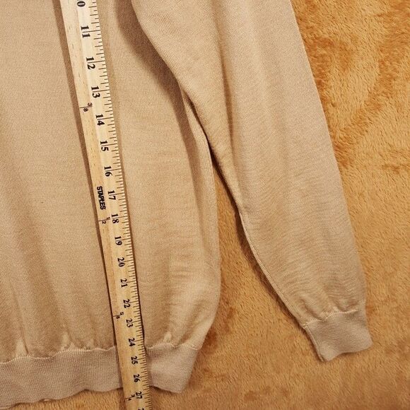 JOSHUA SANDERS Sweater Mens Small Tan PIXEL Crew Smiley Face 100% Wool $351 - Picture 7 of 8